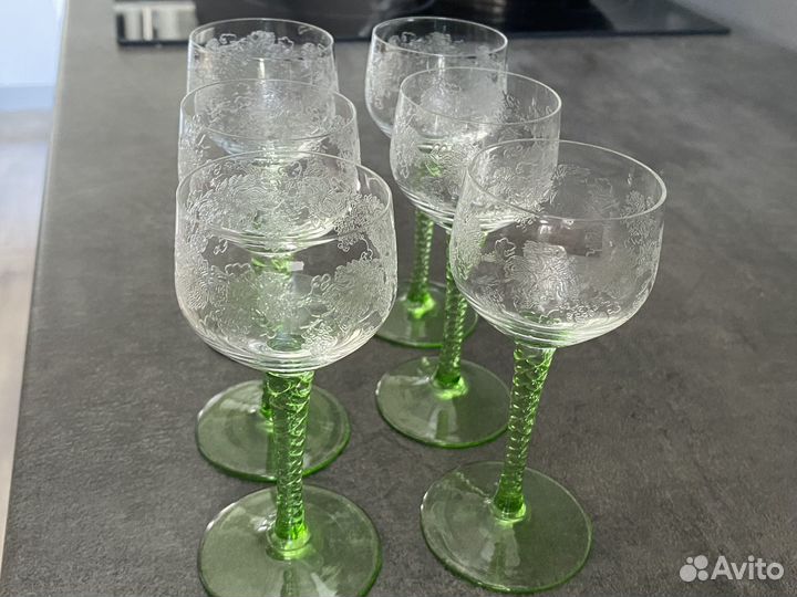 Рюмка фужер на ножке из богемского стекла СССР