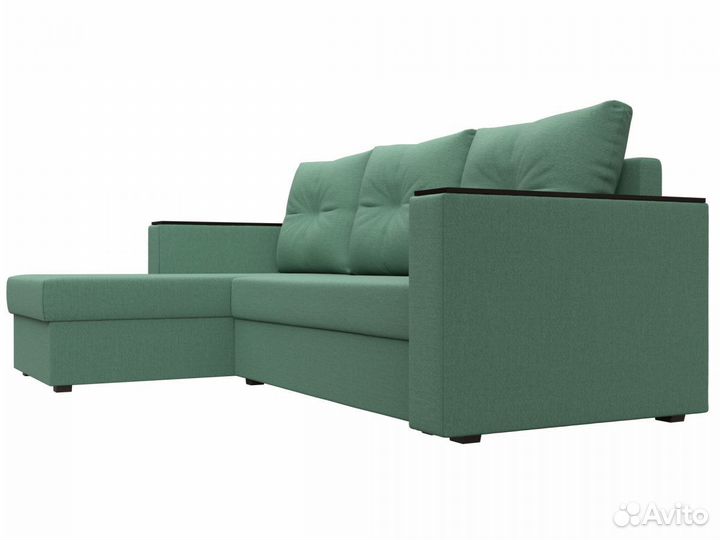 Диван угловой Атланта Лайт Б-С левый угол, рогожка, амур зеленый