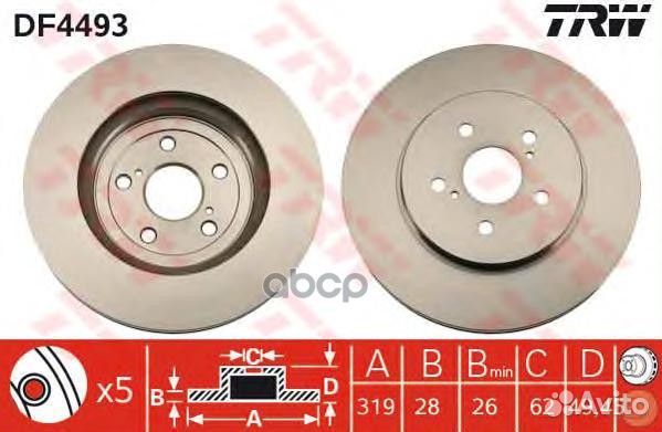 Диск тормозной DF4493 TRW