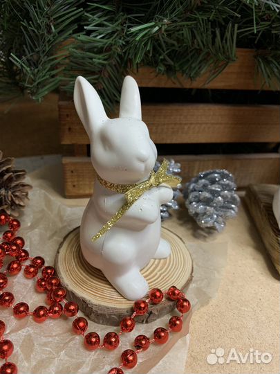 Гипсовые зайки новый год
