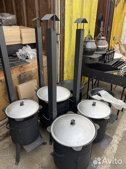 Печь для казана с трубой + казан