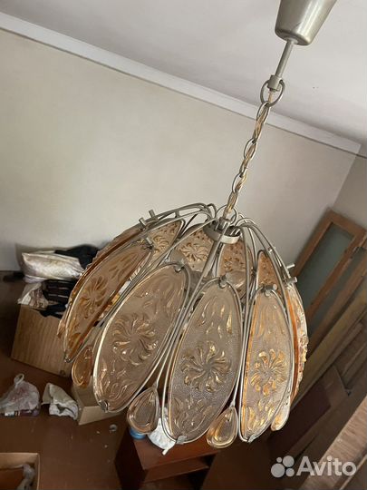 Люстра стекло СССР винтаж хризантема