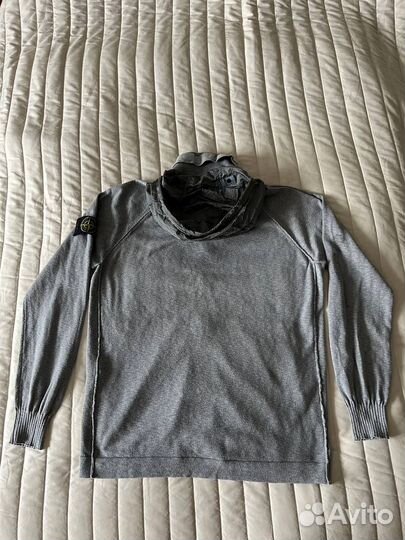 Stone island zip cardigan nylon metal hood