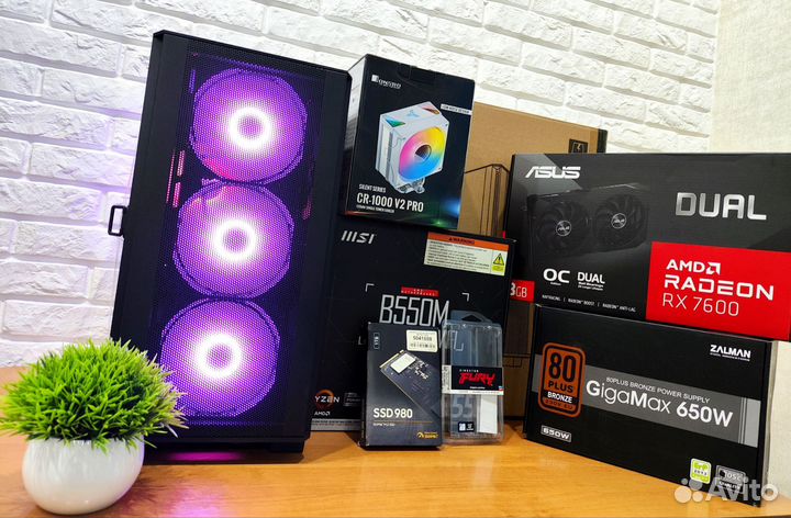 Игровой пк RX 7600 / Ryzen 5 5600 / 32 GB / 1TB m2