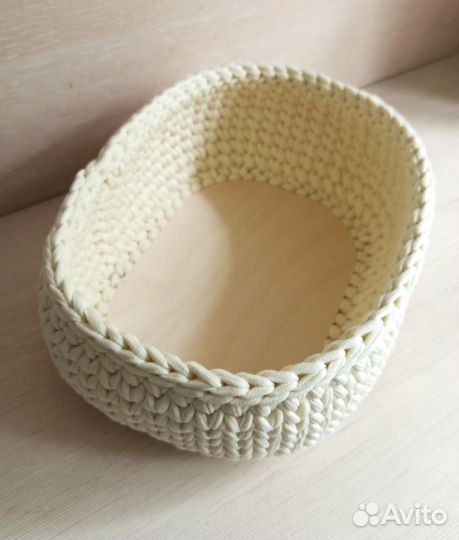 Вязаная корзинка, корзина для хранения