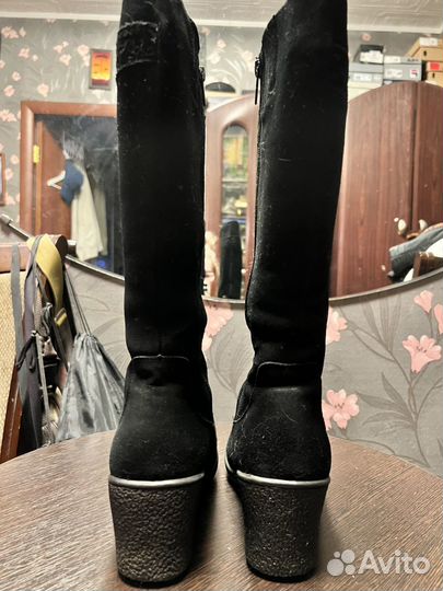 Сапоги женские, зимние, натуральная замша