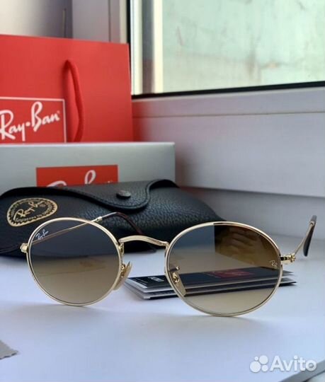 Очки ray ban oval коричневые