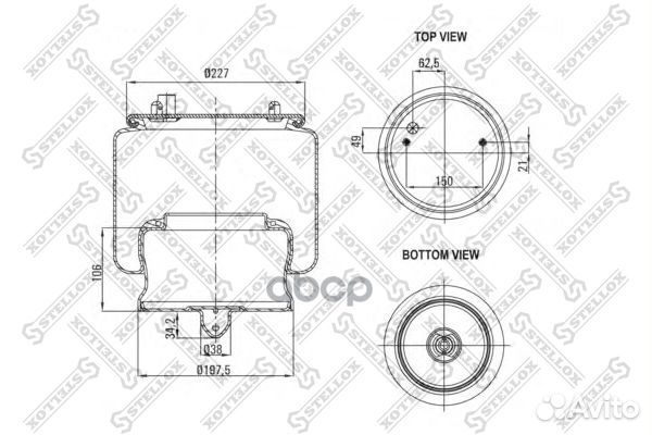 84-00138-SX пневмоподушка со стаканом Omn Volv