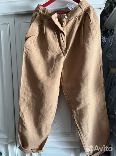 Брюки Zara изо льна и хлопка