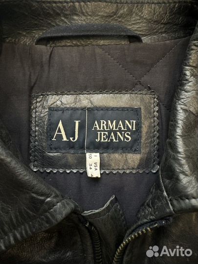 Кожаная куртка armani jeans оригинал