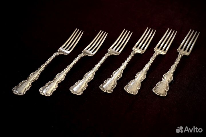 1891г Старинные антикварные серебрянные вилки