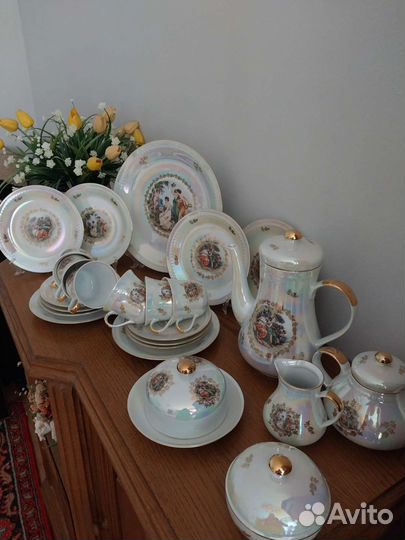 Чайно кофейный сервиз гдр, новый