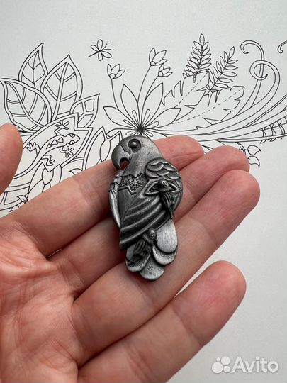 Брошь и серьги Попугай Tortolani