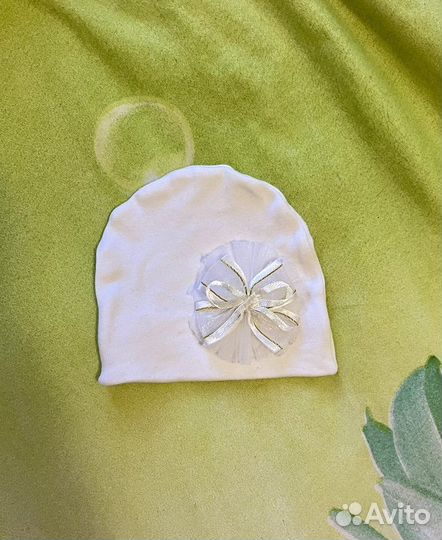 Шапка на выписку для девочки для новорожденного