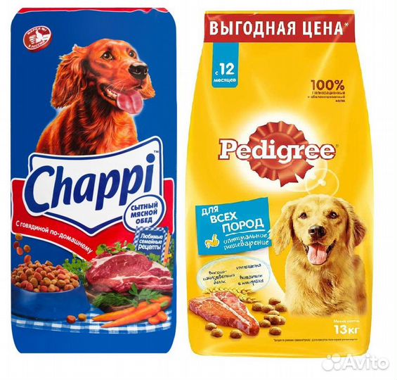 Корма Chappi и Pedigree бесплатная доставка