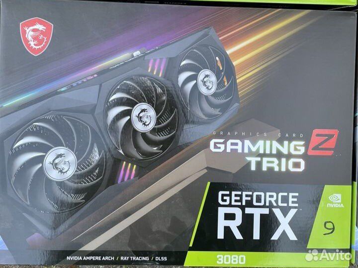 Коробка от GeForce Rtx 3080 gaming trio 10 gb