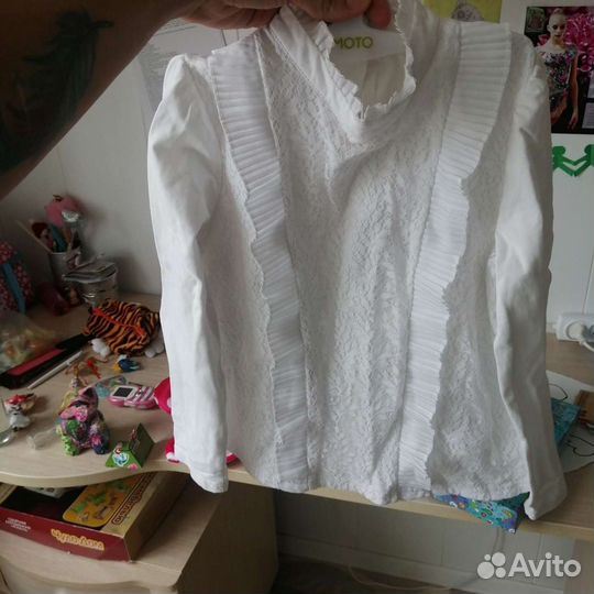 Блузка белая 128