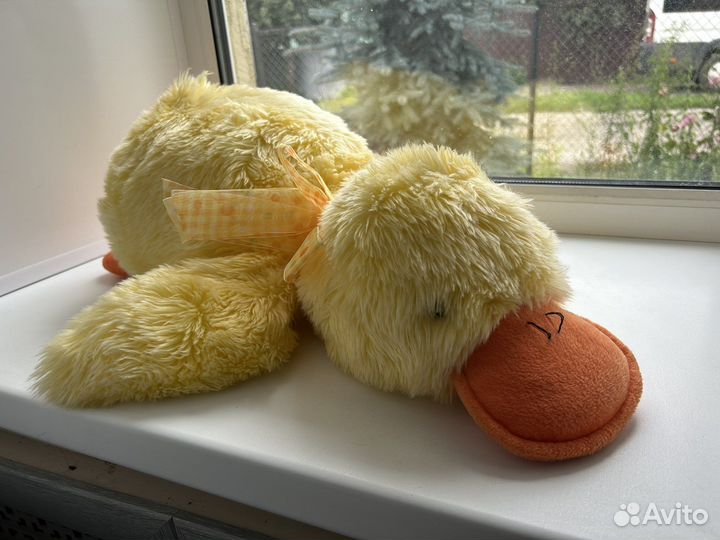 Плюшевая желтая утка гусь мягкая игрушка