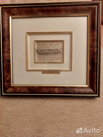 Офорт Верона Италия серебро