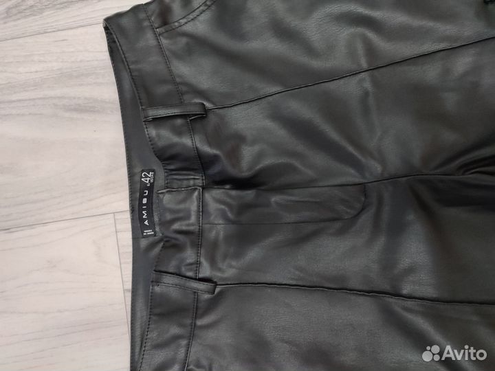 Кожаные брюки женские 48 50