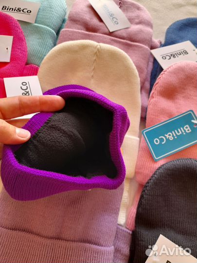 Комплект шапочка+снуд зимний на флисе