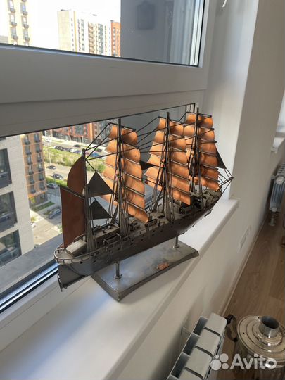 Корабль металл латунь макет 650 на 400 мм