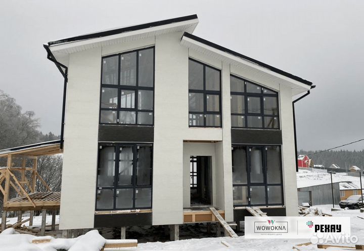 Пластиковые окна под ключ черное