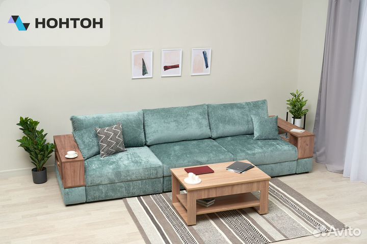 Диван пантограф Рон modool MAX с барами бирюзовый