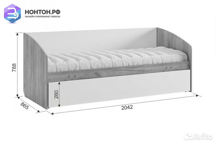 Детская кровать Форсаж дуб крафт золотой / белый