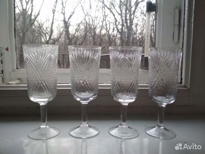 Сервиз хрусталь рюмки бокалы фужеры