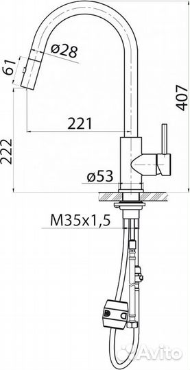 Смеситель для кухни BelBagno bb-lam31b-in Хром