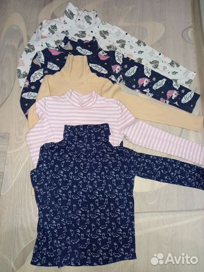 Кофты теплые, водолазки для девочки 122, 128