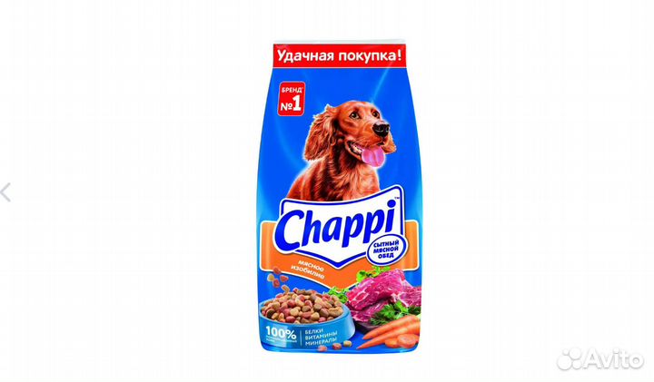 Сухой корм для собак Chappi Сытный мясной обед 15к