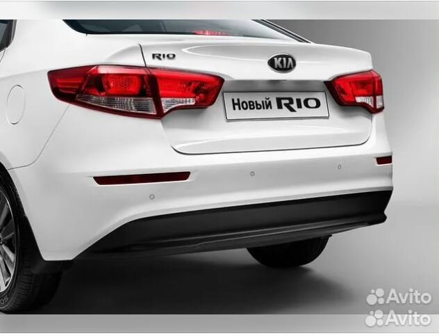 Бампер задний белый Kia Rio 3 рест 2016