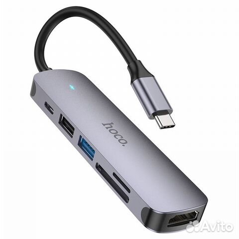Хаб носo HB28.Type-C на USB/USB3.0/hdmi/MicroSD/SD