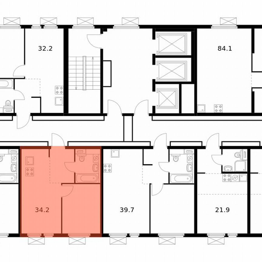 1-к. квартира, 34,2 м², 19/19 эт.