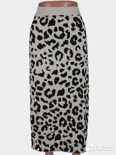 Трикотажная юбка леопардовый принт