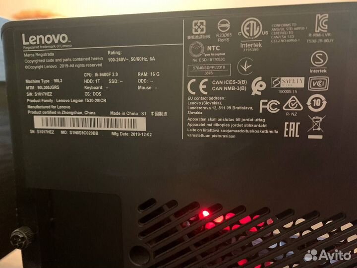 Продаю игровой компьютер Lenovo Legion T530-28ICB