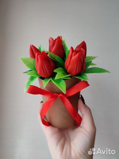 Букет из мыла тюльпаны