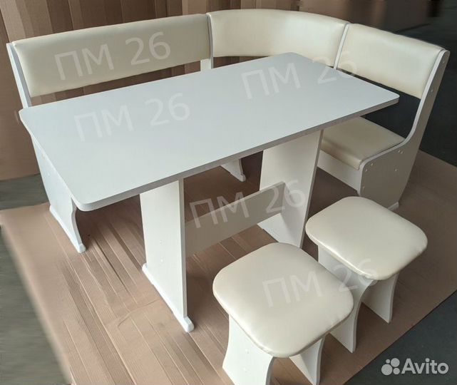 Кухонный уголок белый Ника 1