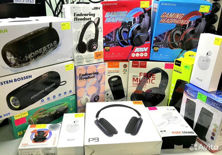 Наушники, портативные колонки, гарнитуры