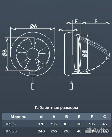 Оконный вентилятор вытяжной 240