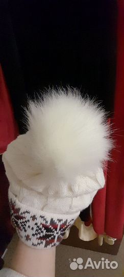 Шапка зимняя женская с шарфом