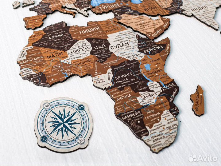 Деревянная карта мира из дерева, Сергиев Посад