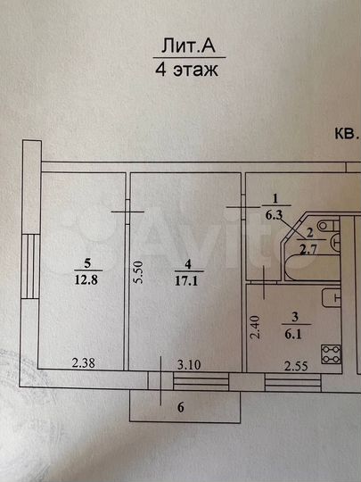 2-к. квартира, 45 м², 4/5 эт.