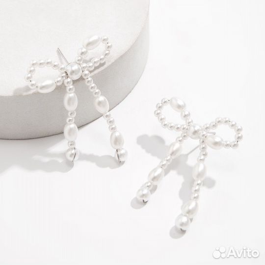 Серьги бантики