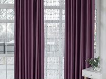 Комплект портьер сатен Адора Пурпурный шторы