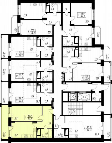 1-к. квартира, 47,9 м², 2/17 эт.