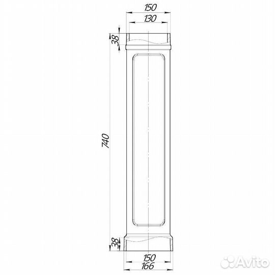 Дымоход атмосфера d130 L740 (черный)