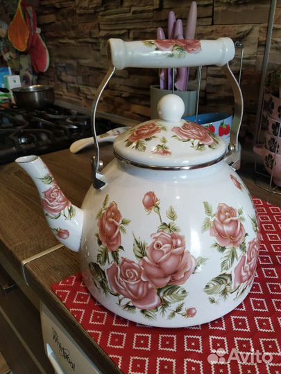 Чайник эмалированный большой 4.5 литра